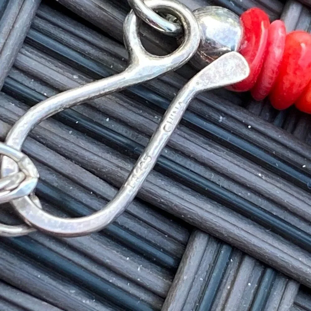 JAY KING RED BAMBOO CORAL BEADED CHUNKY NECKLACE - Picture 8 of 10